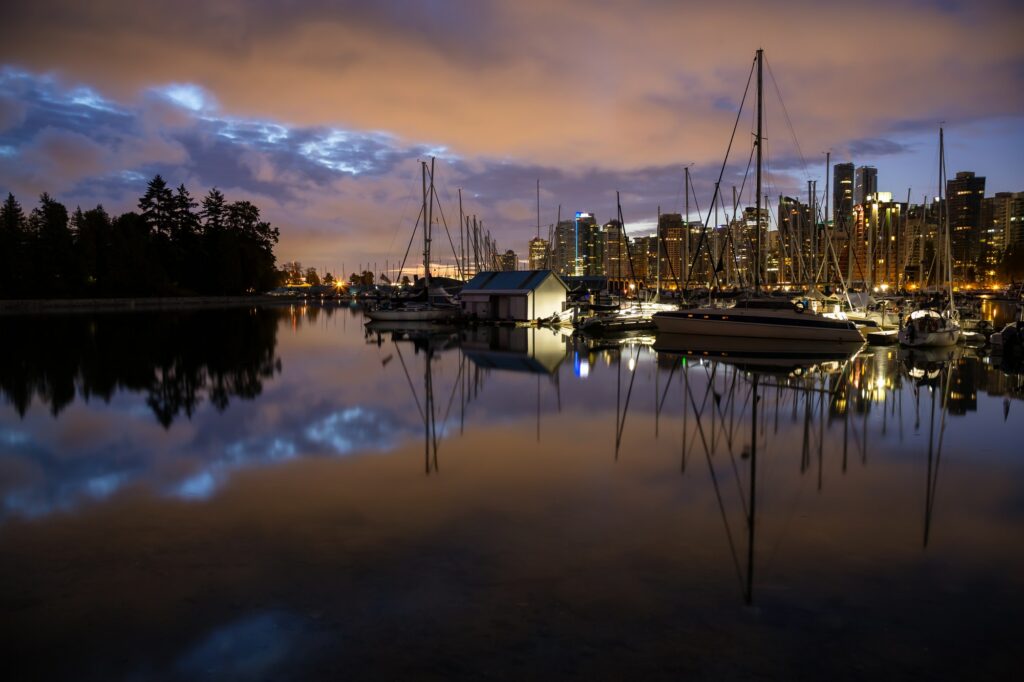 View of Coal Harbour. Modern City Background