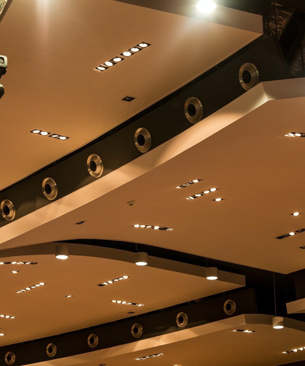 Modern dropped ceiling with lights